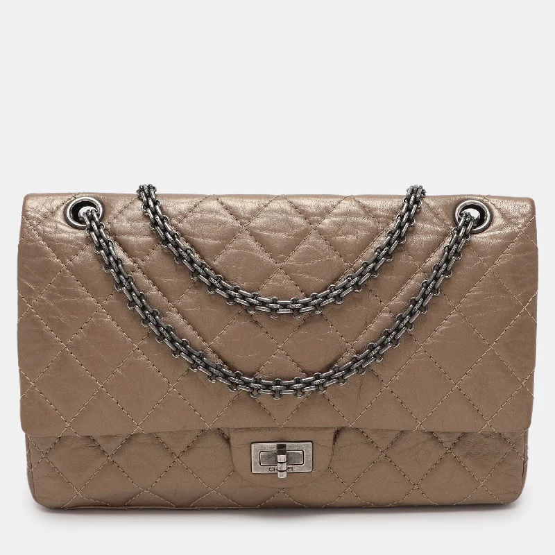 Chanel Metallic Beige Quilted Leather 226 Reissue 2.55 Flap Bag