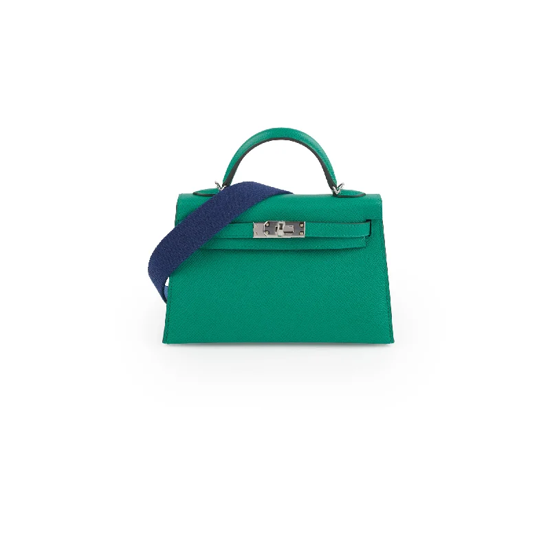 Hermes Mini Kelly Epsom Vert Jade/ Bleu Paradis - U Stamp