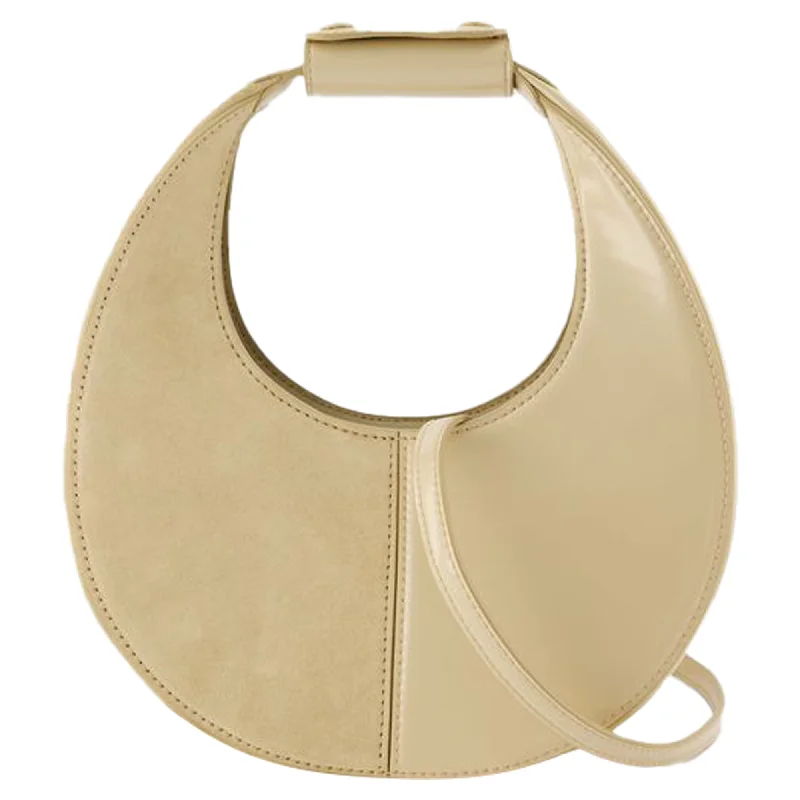 Mini Moon Split Purse - Staud - Leather - Beige