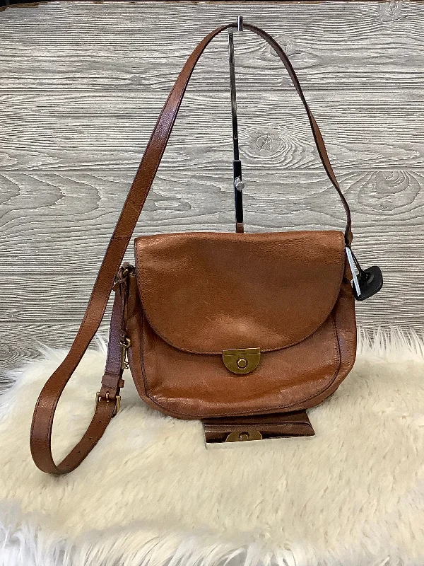 Crossbody Leather By Fossil, Size: Medium