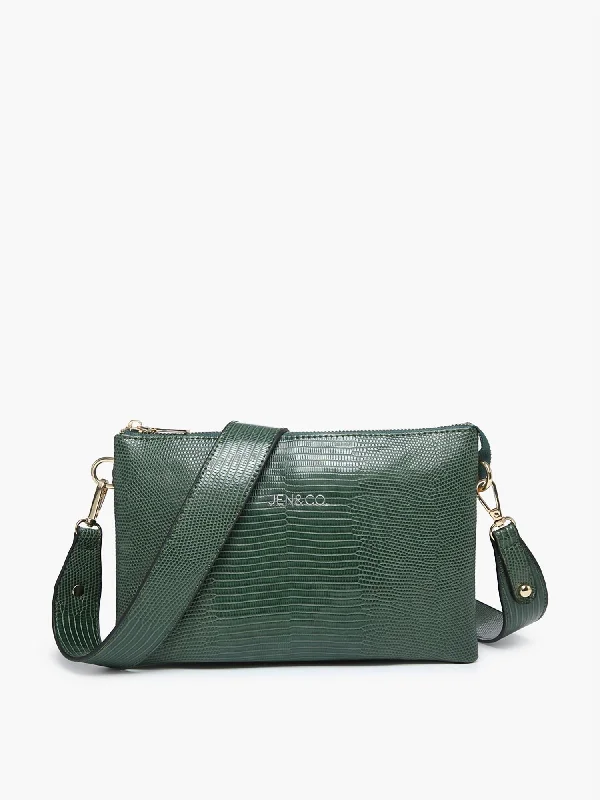 Izzy Vegan Lizard Crossbody Bag In Green