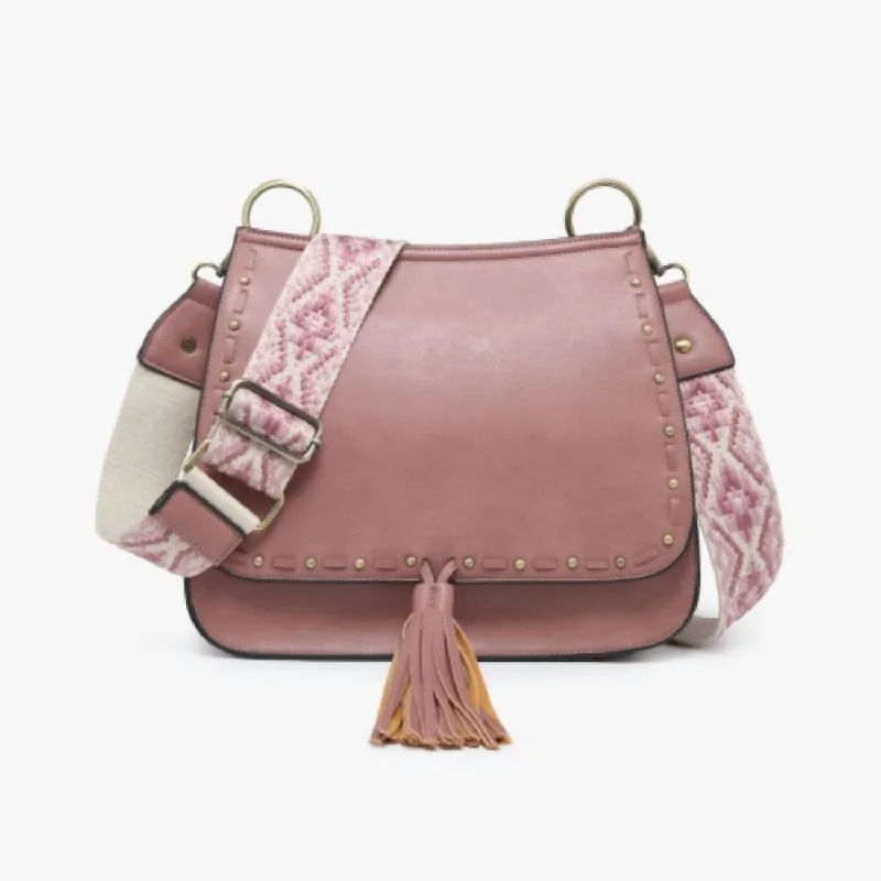 Crossbody With Contrast Strap In Dark Mauve