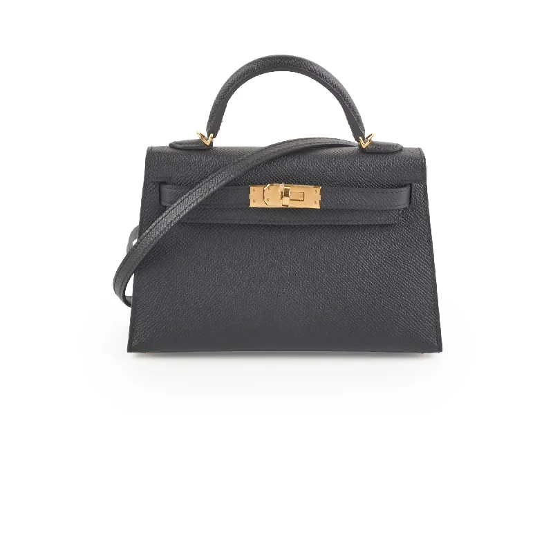 Hermes Mini Kelly Epsom Black B Stamp 2023