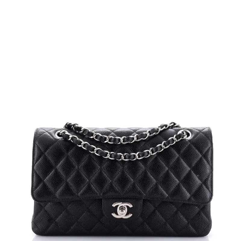 Classic Double Flap Bag Quilted Caviar Medium