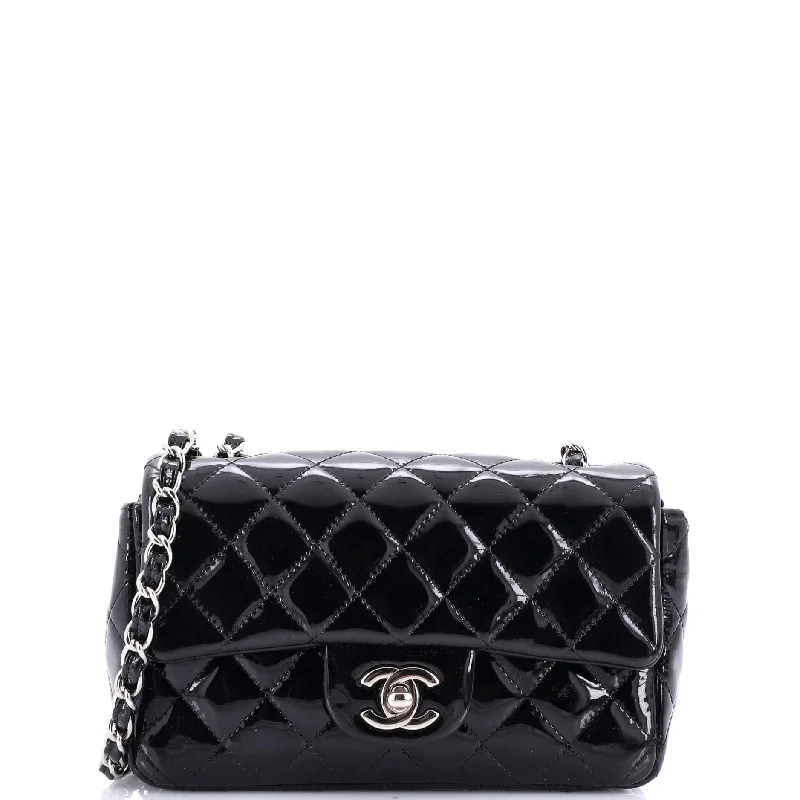 Classic Single Flap Bag Quilted Patent Mini