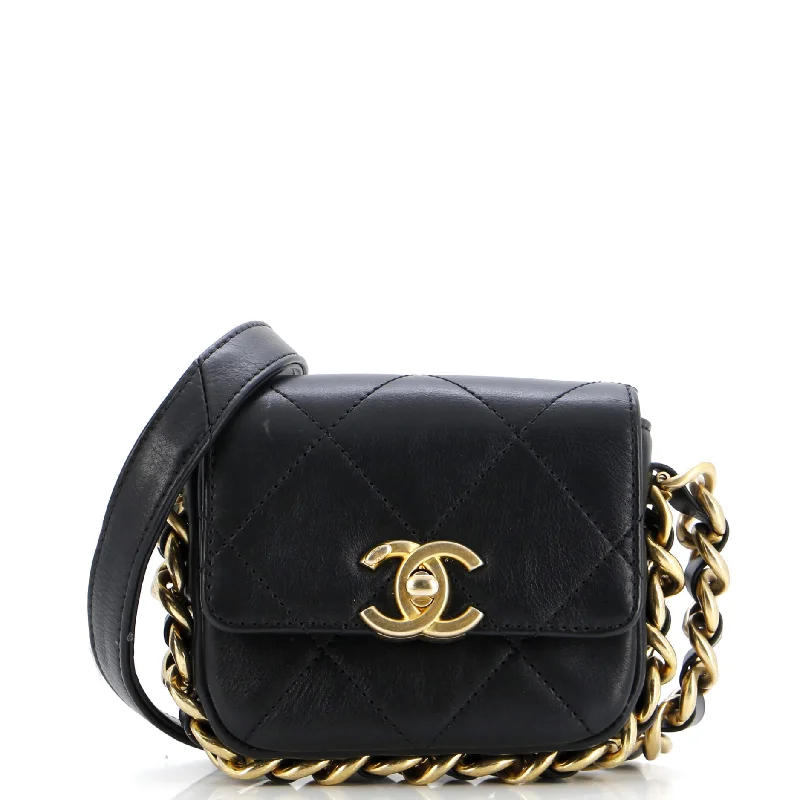 Framing Chain Flap Bag Quilted Calfskin Mini