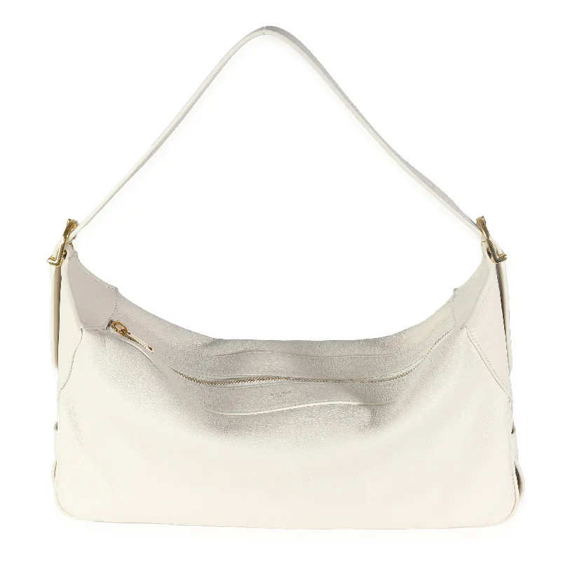 Celine White Supple Calfskin Medium Romy