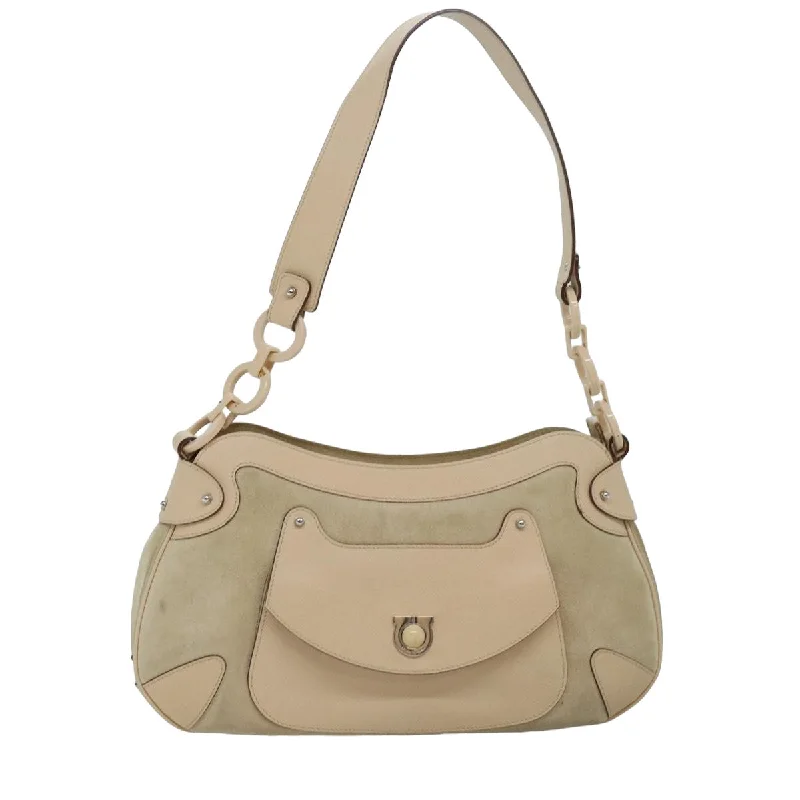 Salvatore Ferragamo Gancini  Suede Shoulder Bag (Pre-Owned)