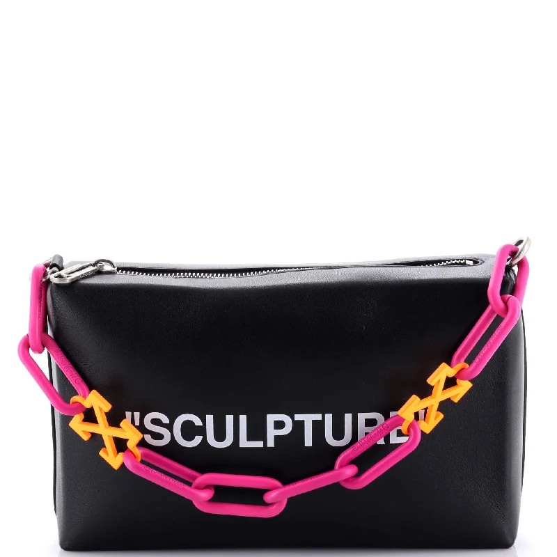 Block Pouch Shoulder Bag Printed Leather