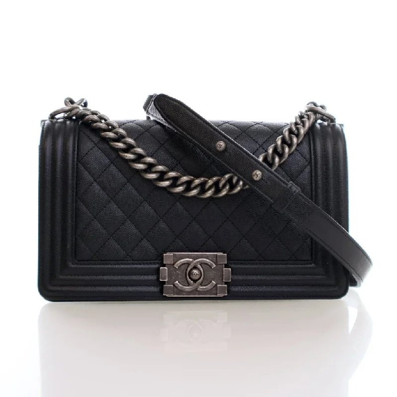 Chanel Medium Black Caviar Boy Bag