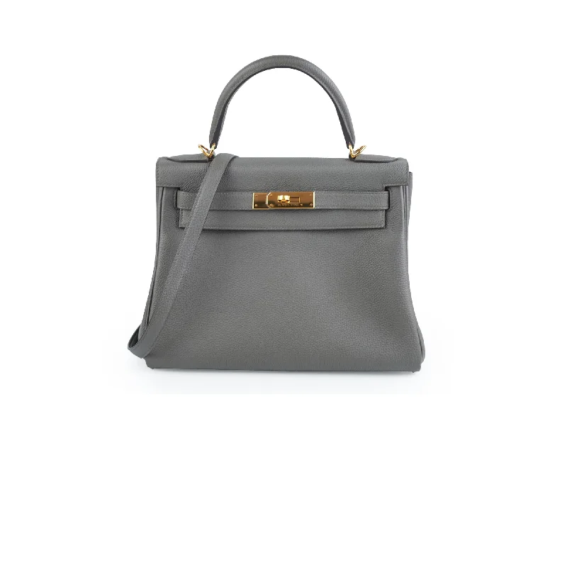 Hermes Kelly 28 Togo Gris Etain - Z Stamp