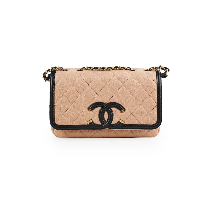 Chanel Beige Chain Flap Shoulder Bag