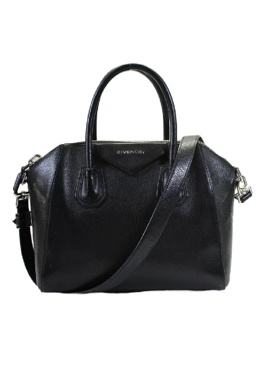 Givenchy Womens Medium Box Leather Antigona Top Handle Handbag Black