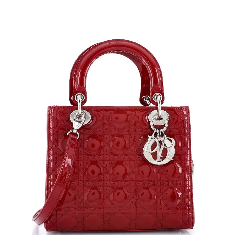 Lady Dior Bag Cannage Quilt Patent Medium