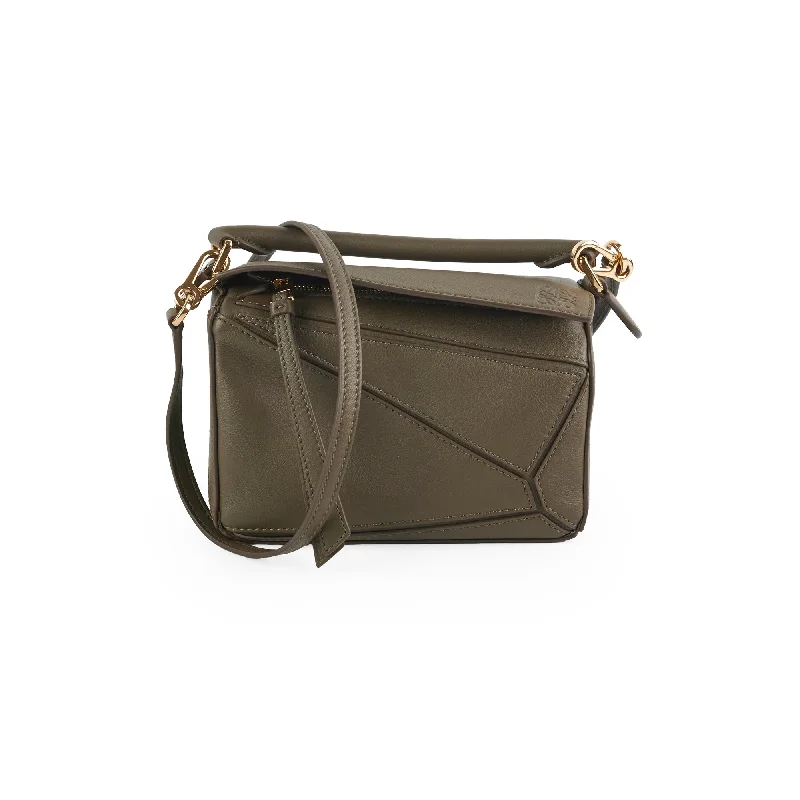 Loewe Mini Puzzle Calfskin Khaki