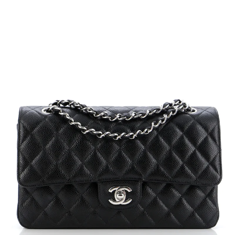 Classic Double Flap Bag Quilted Caviar Medium