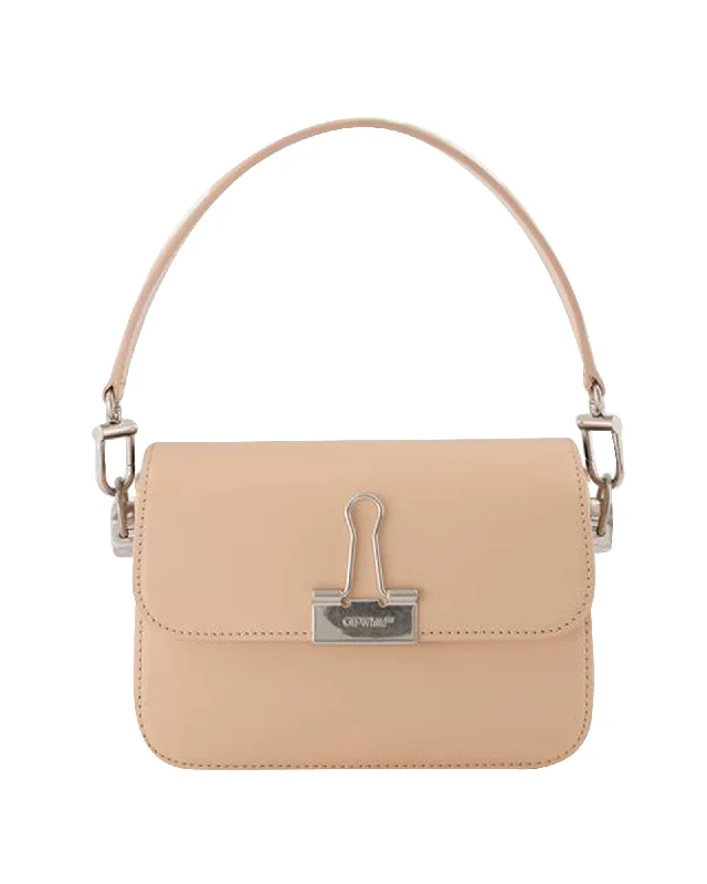 Plain Binder S Crossbody - Off White - Peach/Orange - Leather