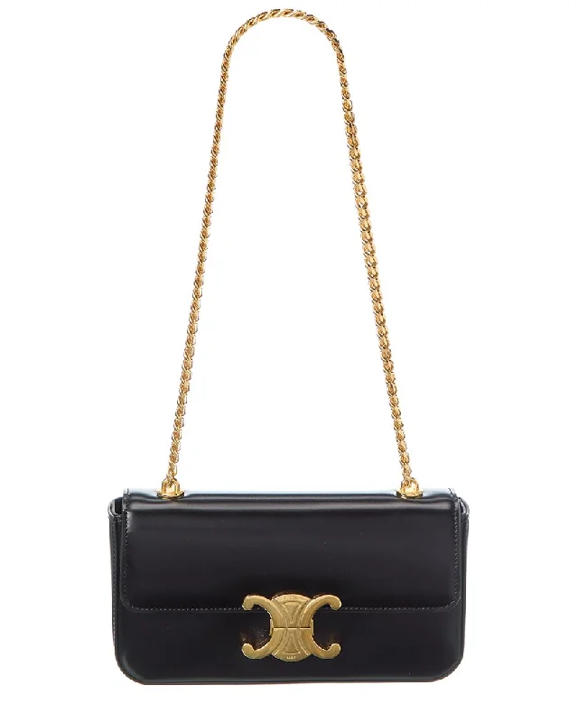 CELINE Claude Leather Chain Shoulder Bag