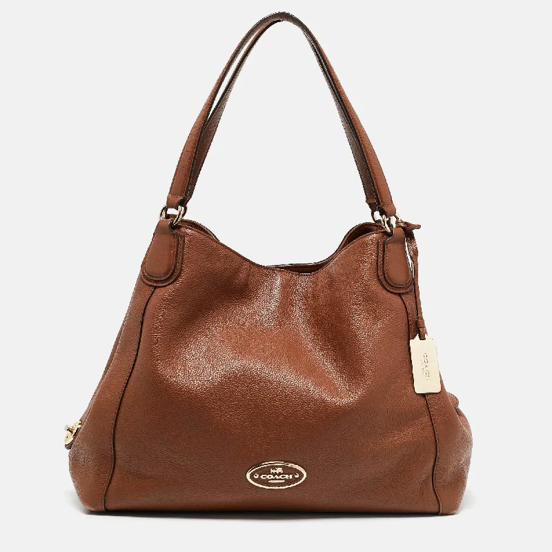 Coach Brown Leather Edie Shoulder Bag