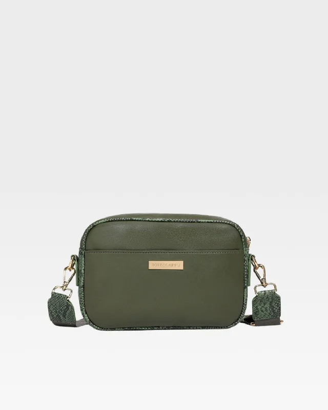 PY Crossbody Messenger Bag in Emerald Green