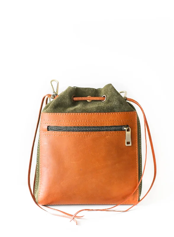 Green Designer Mini Bag - leather purse crossbody (dual color)