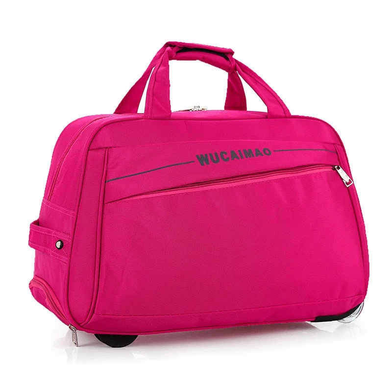 Rolling Luggage Trolley Bag Women Travel Bags Metal Hand Trolley Female&Male Bag Large Package