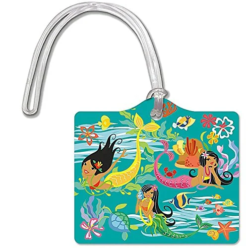 Die Cut Id Luggage Tag Island Hula Mermaids