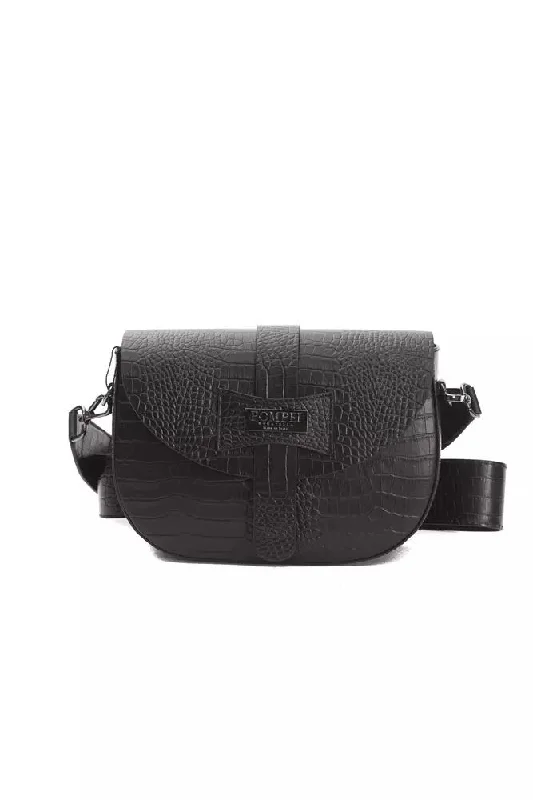 Pompei Donatella Elegant Croc-Effect Leather Crossbody Women's Bag