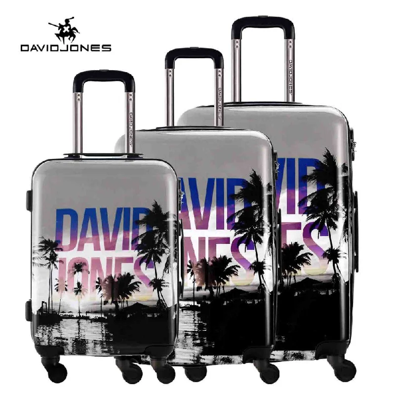 Davidjones Wheel Travel Suitcase Trolley Bag Spinner Large Women Rolling Luggage Bag Girl Vintage