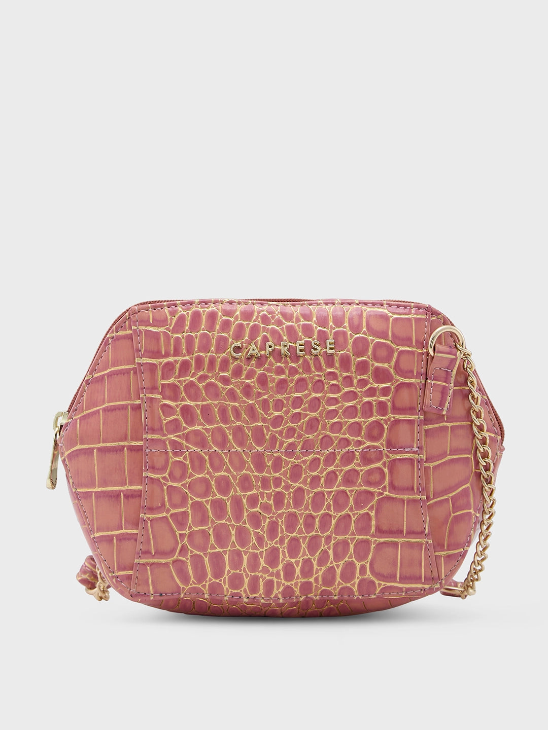 Caprese Miranda Sling Small Croco Womens Handbag Pink