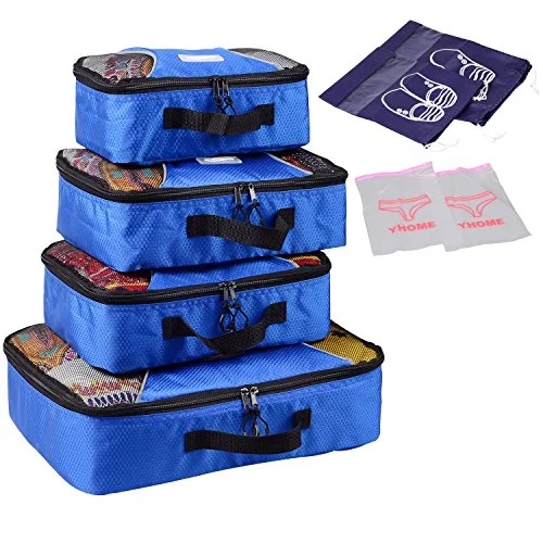 Xabl Packing Cubes Travel Luggage Organizer 4Pc Set (Blue)