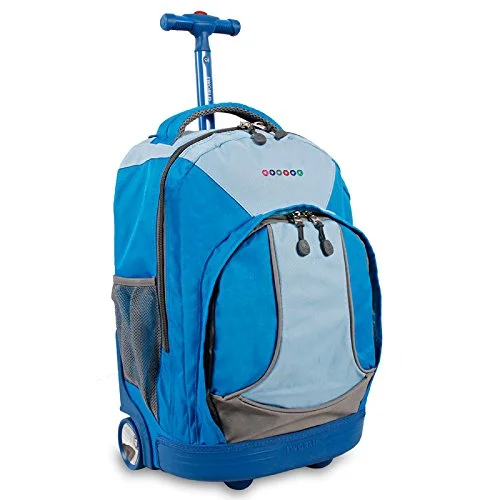 J World New York Sunday Rolling Backpack, Blue