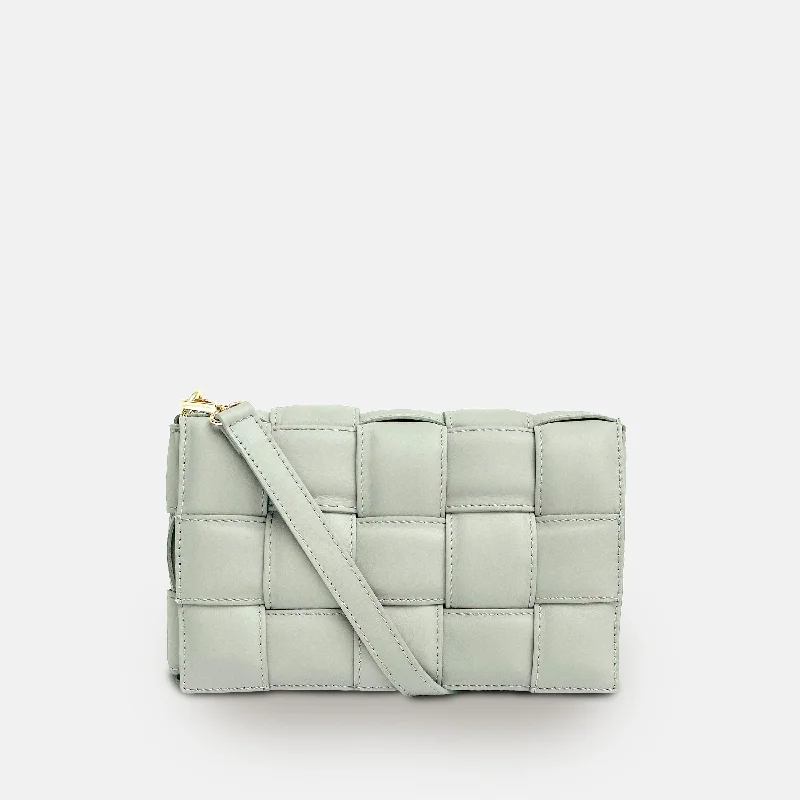 Clay Padded Woven Leather Crossbody Bag