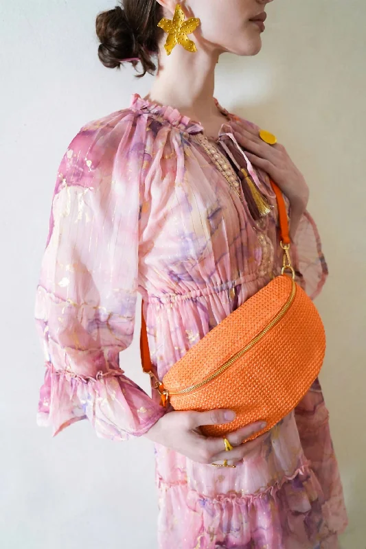 Shelly Crochet Crossbody Bag In Orange