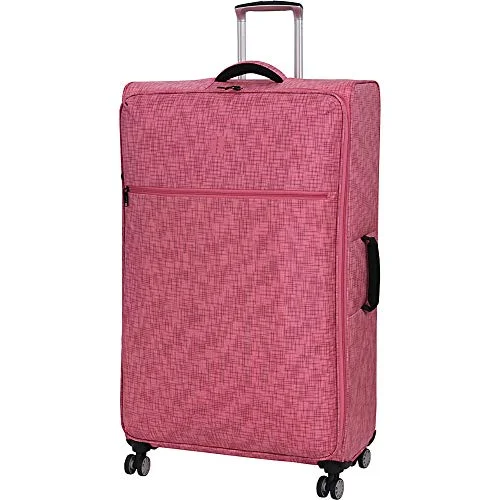 it luggage 34.4" Stitched Squares 8 Wheel Lightweight Spinner, Camellia Rose