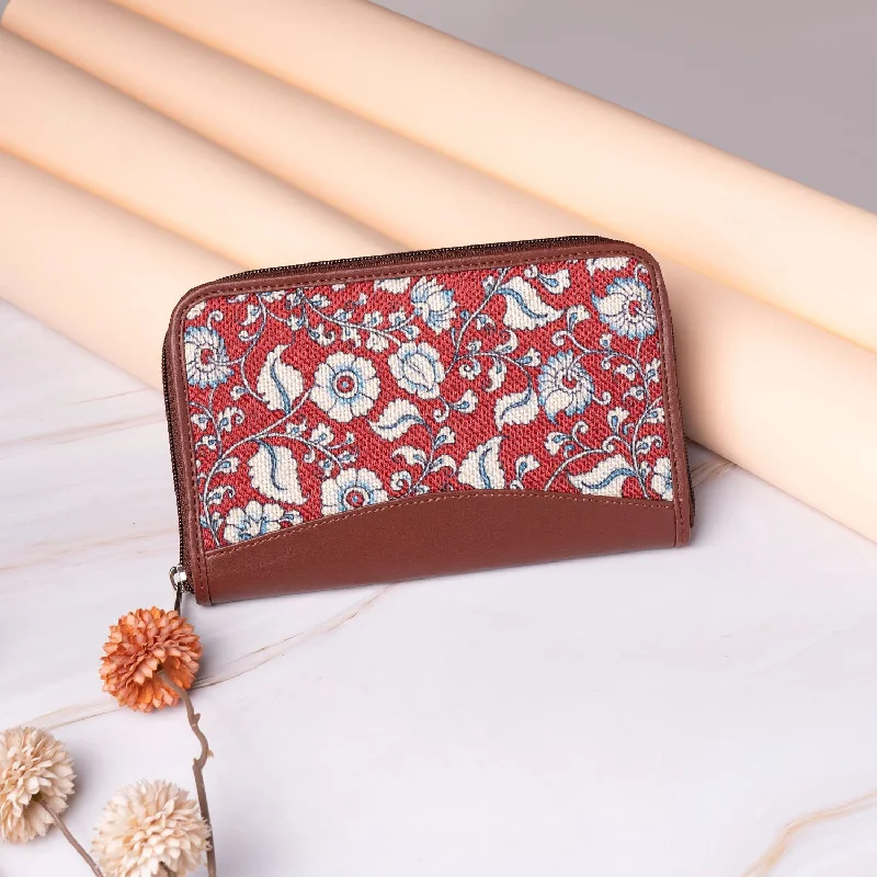 Chittoor Red Kalamkari Chain Wallet