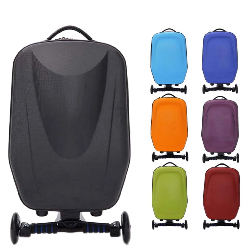 New 21Inch Hard-Shell Wheeled Wheels Scooter Luggage Suitcase With Skateboard For Travel Business