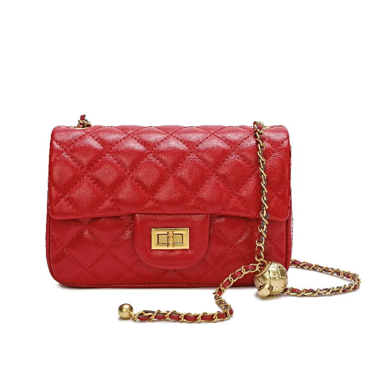 Tiffany & Fred Tiffany & Fred Quilted Sheepskin Leather Crossbody Bag