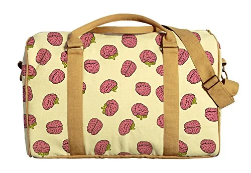 Brain Pattern Printed Canvas Duffle Luggage Travel Bag Was_42