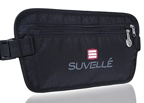 Suvelle Rfid Blocking Travel Money Belt Wallet Concealed Travel Pouch And Passport Holder