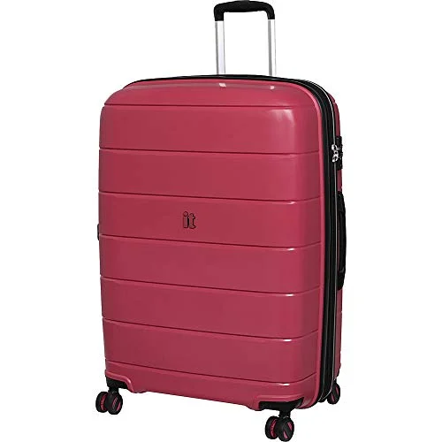 IT Luggage 29.5" Asteroid 8-Wheel Hardside Expandable Spinner, Rose Red