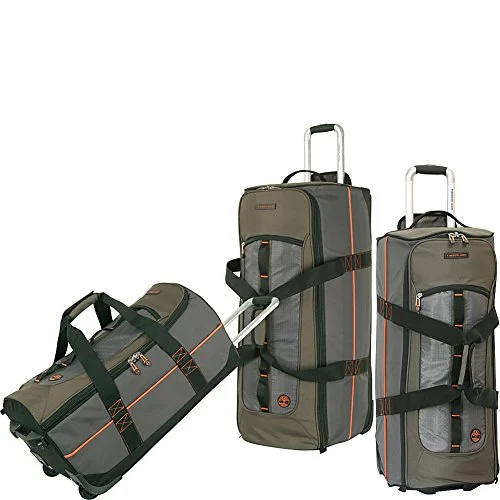 Timberland Luggage Jay Peak 3 Piece Duffle Set, Burnt Olive, One Size