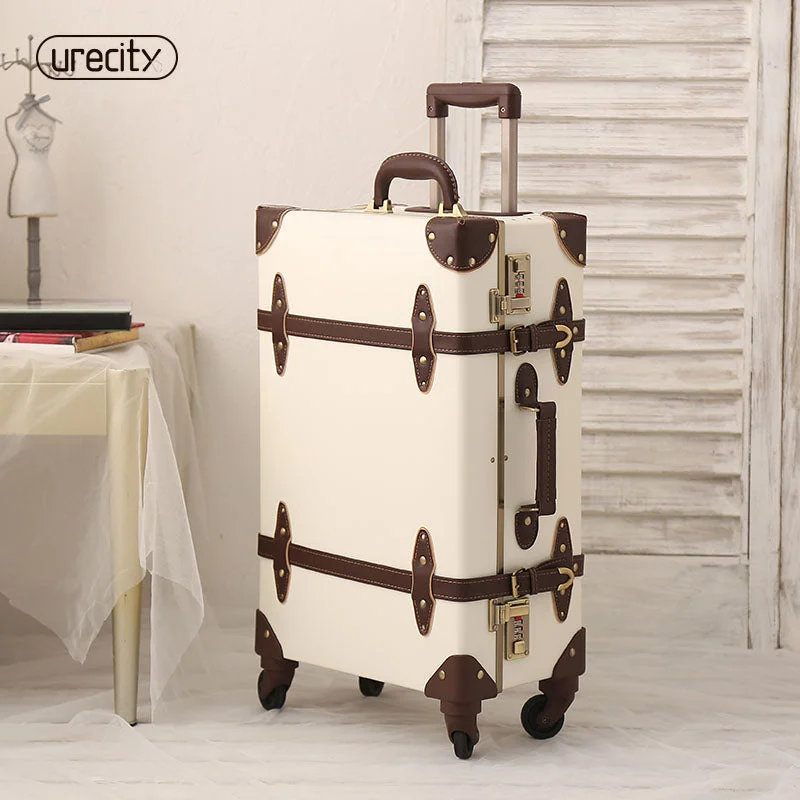 2018 Retro Travel Luggage Hardside Luggage Suitcase On Wheels Suitcase 24 Fashion Spinner Unisex