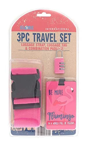 3PC Luggage Travel Set (Pink)