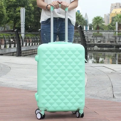 green luggage