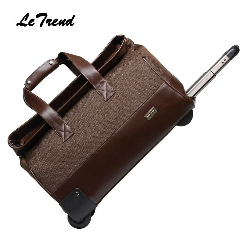 Letrend New Fashion  Waterproof Rolling Luggage Business Travel Bag Checked Luggage Trolley Men