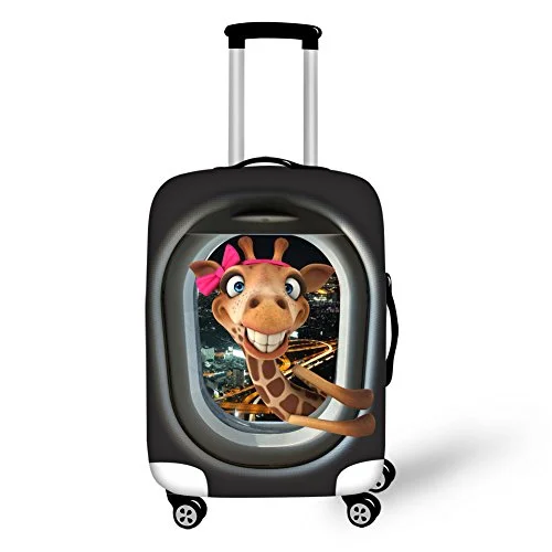 Hugs Idea 26/28/30 Inch Cute Giraffe Spandex Elastic Luggage Cover Protector With Zipper