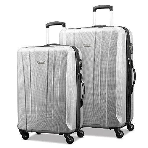 Samsonite Pulse Dlx Lightweight 2 Piece Hardside Set (20"/28"), Silver, Exclusive To Amazon