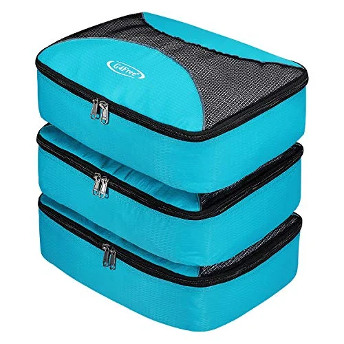 3pcs Set Packing Cubes, G4Free Luggage Packing Organizers Accessories Bags For Travel (3pcs:Blue)